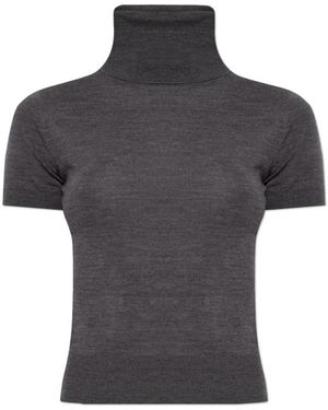 DSquared² Wol Trui Met Coltrui En Korte Mouwen - Grijs