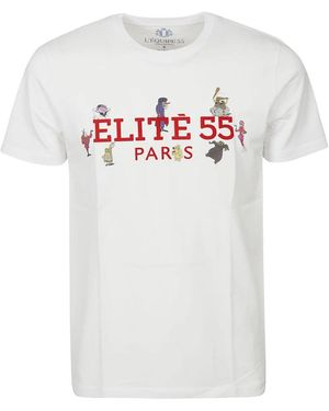 Equipe 55 Baumwoll-t-shirt mit frontdruck - Weiß