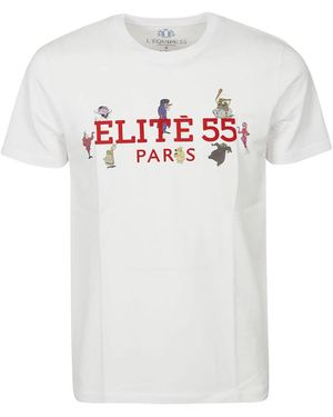 Equipe 55 Tops ,Wit ,Katoen Katoenen T-Shirt Met Print Op De Voorkant