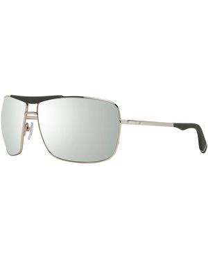 WEB EYEWEAR Occhiali da sole uomo oro ovali lenti verdi a gradienza - Grigio