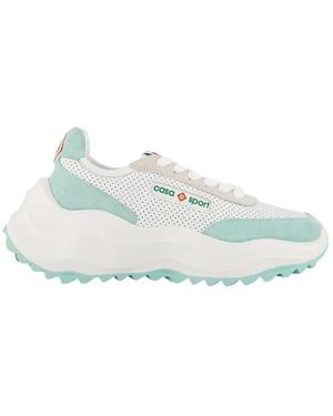 CASABLANCA Logo Leren Sneakers Wit Blauw