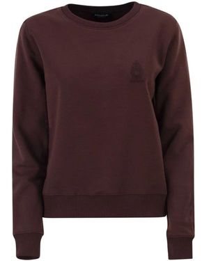 Dondup Hoodies & Sweatvesten ,Rood ,Denim Sweatshirt Met Ronde Hals - Paars