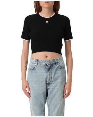 Amiri Stilvolles Stricktop Mit Kontrastbesätzen - Schwarz