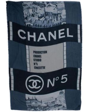 CHANEL Cc Cinema Schal - Blau