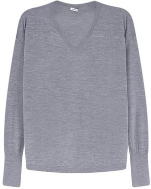 Aspesi 3259 V-Ausschnitt Strick - Grau