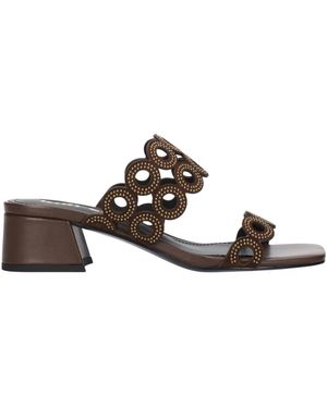 Bibi Lou Heeled Mules - Brown