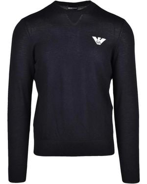 Emporio Armani Round-Neck Knitwear - Azul