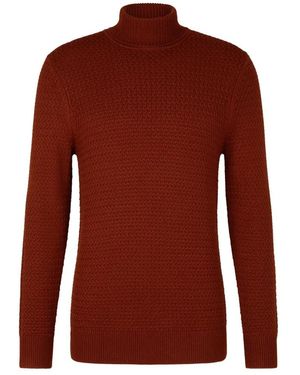 Strellson Truien & Vesten ,Bruin ,Wol Fold-Over Collar Sweater - Rood