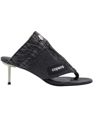 Coperni Schoenen ,Grijs ,Denim Heeled Mules - Blauw