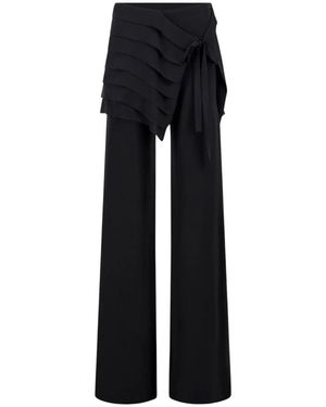 Vaillant Broeken ,Zwart ,Chiffon Leggings Met Geplooide Chiffon Rok Overlay