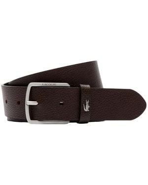 Lacoste Genarbter Leder Herrengürtel Braun