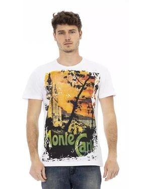 Trussardi Casual weißes t-shirt mit grafikdruck - Grün