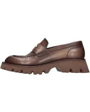 Santoni Loafer Aus Leder - Braun