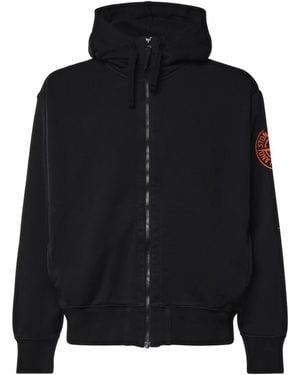 Stone Island Vertical Placement Zip-Through Sweatshirt - Zwart