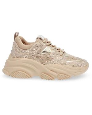 Steve Madden Sneakers Met Strass Versiering - Naturel
