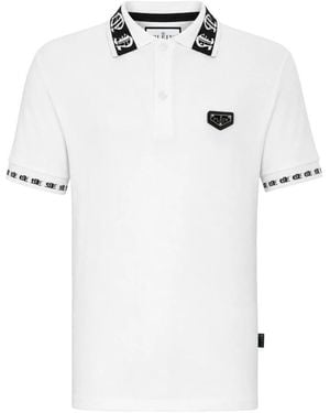 Philipp Plein Tops ,Wit ,Katoen Polo Shirt Ss