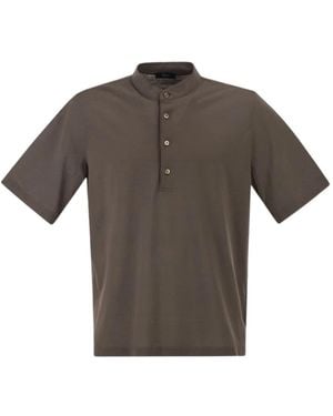 Herno Jersey Crepe Poloshirt - Grau