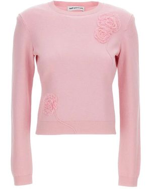 Self-Portrait Round-Neck Knitwear - Pink