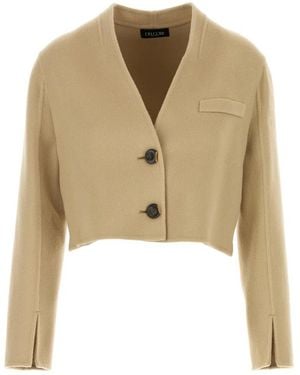 Del Core Cropped Boxy Jacket - Naturel