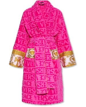 Versace Gestreepte Badjas - Roze