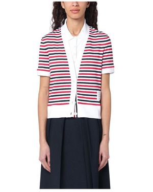 Thom Browne Kurzer Cardigan Pullover - Rot