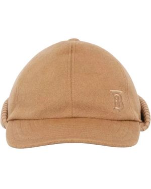 Burberry Kasjmier Pet Met Klep - Naturel