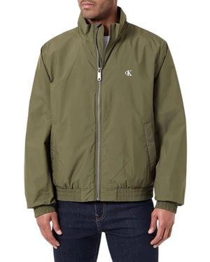 Calvin Klein Jassen ,Groen ,Leer Ripstop Gewatteerd Bomberjack