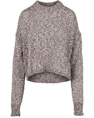 Alysi Truien & Vesten ,Bruin ,Katoen Sequin Yarn Sweater - Grijs