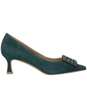 Alma En Pena. Zapato Tacón Medio Con Piedras Cuadradas, Mujer, Talla - Verde