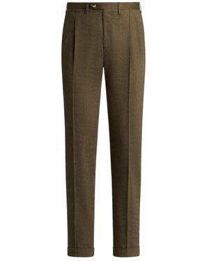 Kiton Tailored Linnen En Wollen Pantalon - Groen