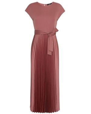 Max Mara Kleedjes ,Roze ,Polyester Aansluitende En Uitlopende Jurk Tot Halverwege De Kuit - Rood