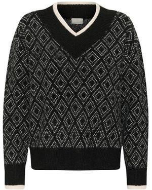 Kaffe V-Neck Knitwear - Negro