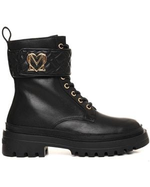 Love Moschino Lace-Up Boots - Black