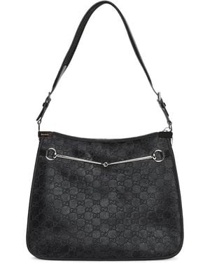 Gucci Horsebit Slim Schultertasche - Schwarz