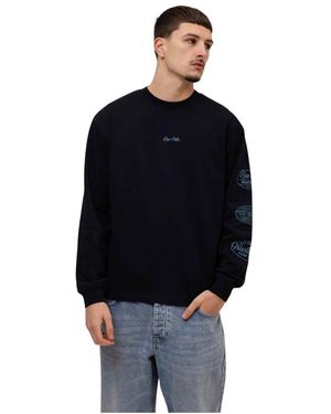 Pure Path Hoodies & Sweatvesten ,Blauw ,Katoen Wasteland Patches Longsleeve T-Shirt - Zwart