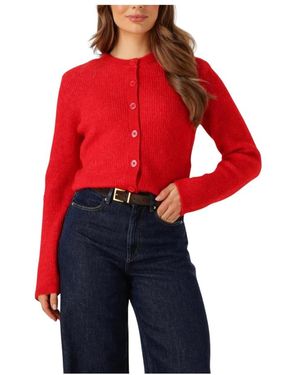 SELECTED Truien & Vesten ,Rood ,Wol Slfsia Ras Ls Knit Cropped Cardigan