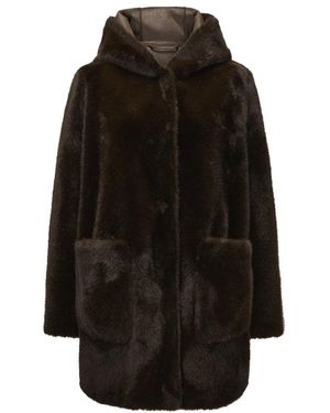 Milestone Jassen ,Bruin ,Suède Msserafina Reversible Coat - Zwart