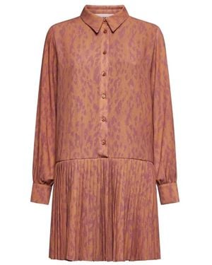 Silvian Heach Kurzes Hemdblusenkleid Mit Raffung - Pink