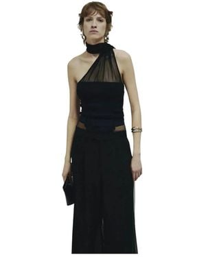 Erika Cavallini Semi Couture Sleeveless Tops - Black
