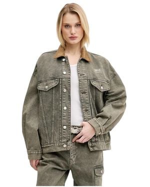 Moschino Jassen ,Grijs ,Denim Denim Jacket - Metallic