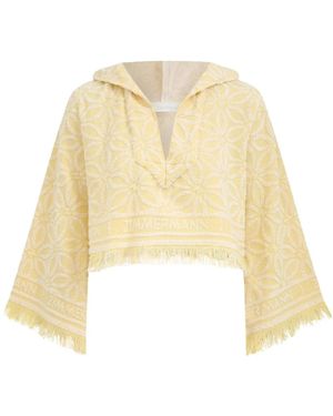Zimmermann Hoodies & Sweatvesten ,Geel ,Katoen Coco Towelling Hooded Top - Naturel