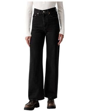 Levi's Jeans ,Zwart ,Katoen Ribcage Wide Leg Jeans