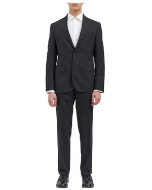 Paoloni Single Breasted Suits - Black