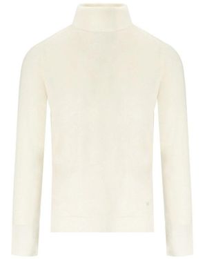 Manuel Ritz Cremefarbener Rollkragenpullover Aus Schurwolle - Weiß