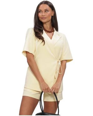 Ydence Jassen ,Geel ,Leer Blazers Blazer Lucille - Naturel