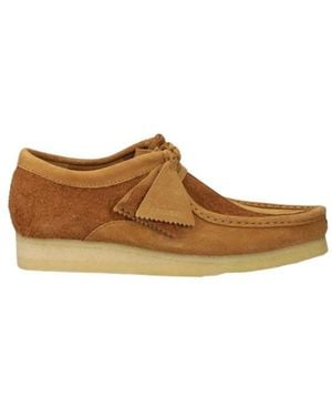 Clarks Schoenen ,Bruin ,Leer Wallabee Veterschoen