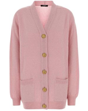 Balmain Kaschmir- Und Wollcardigan - Pink