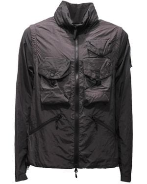 OUTHERE Abnehmbare Ärmel Schwarze Jacke Mit Taschen