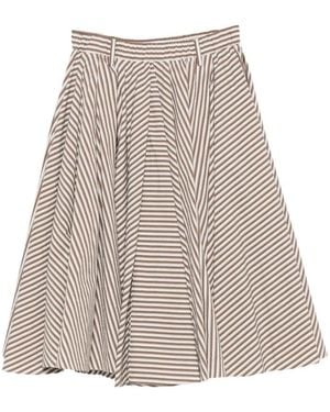 Brunello Cucinelli Rokken ,Veelkleurig ,Geplooide A-Lijn Midirok - Bruin