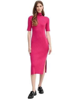 DKNY Jurk Met Col En Ribbels - Roze